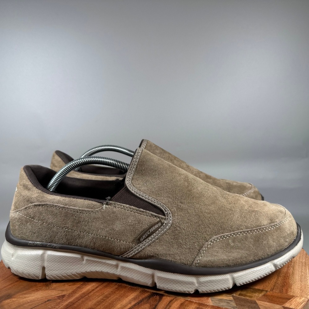 Skechers Mens 51502 Brown Suede Slip On Loafers Memory Foam Size 11